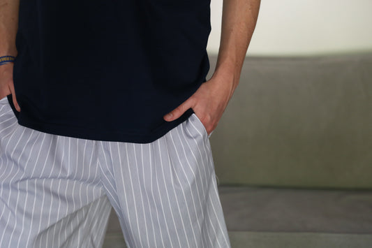 Pijama Corto Niño Grey Stripe
