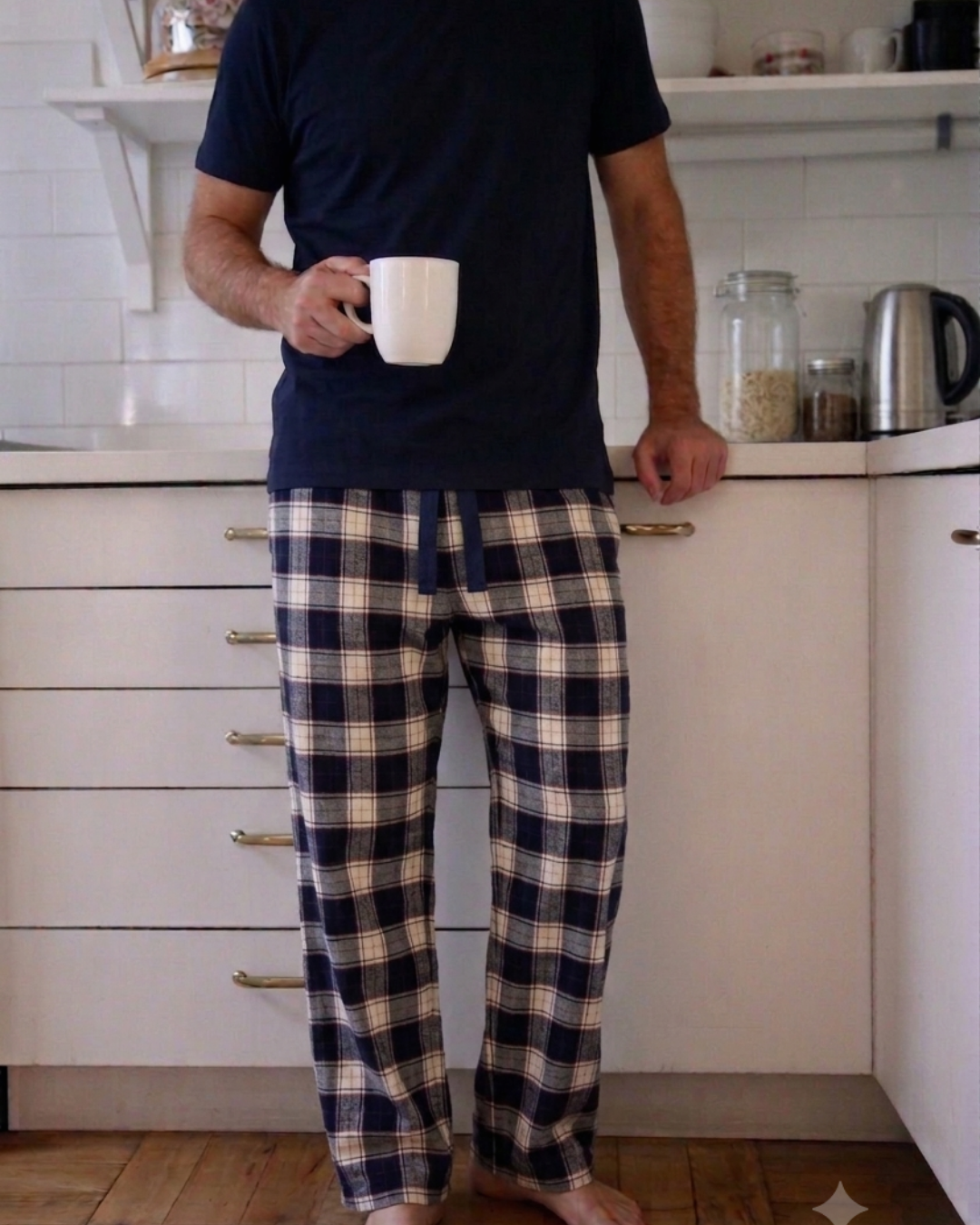 PIJAMA LARGO HOMBRE FRANELA BLUE Manga Corta