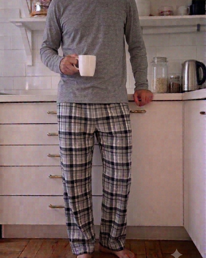 PIJAMA LARGO HOMBRE FRANELA GREY Manga Larga