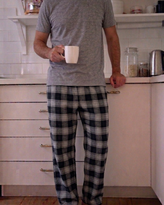 PIJAMA LARGO HOMBRE FRANELA ROCK Manga Corta