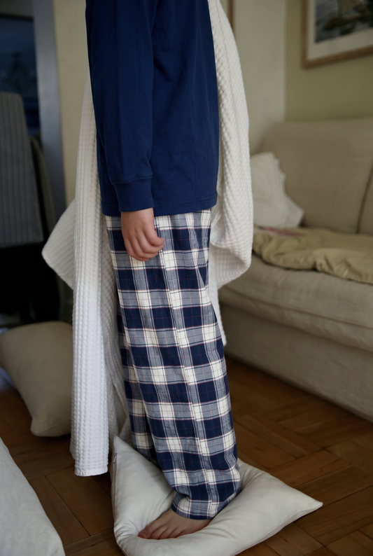 Pijama Largo Niño Franela Blue Manga Larga